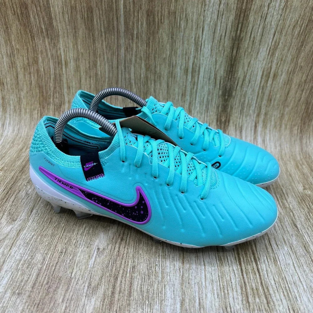 Nike Tiempo Legend 10 Elite FG Mens 5.5 Womens 7 Cleats Turquoise DV4328-300 NEW